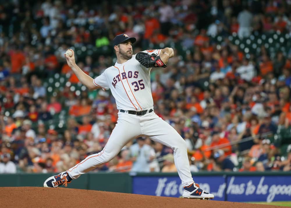 Just Verlander throwing a pitch for the Houston Astros