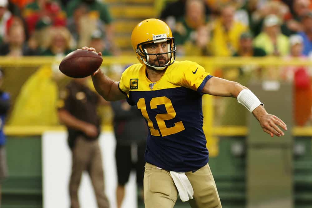 Green Bay Packers quarterback Aaron Rodgers 